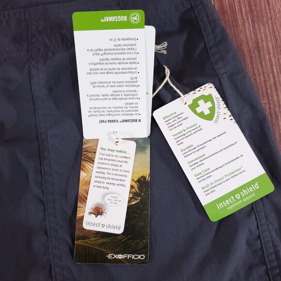 NWT Exofficio Womens Size 14 Bugsaway Vianna Pants Gray Roll Up Leg Stretch - Picture 7 of 15